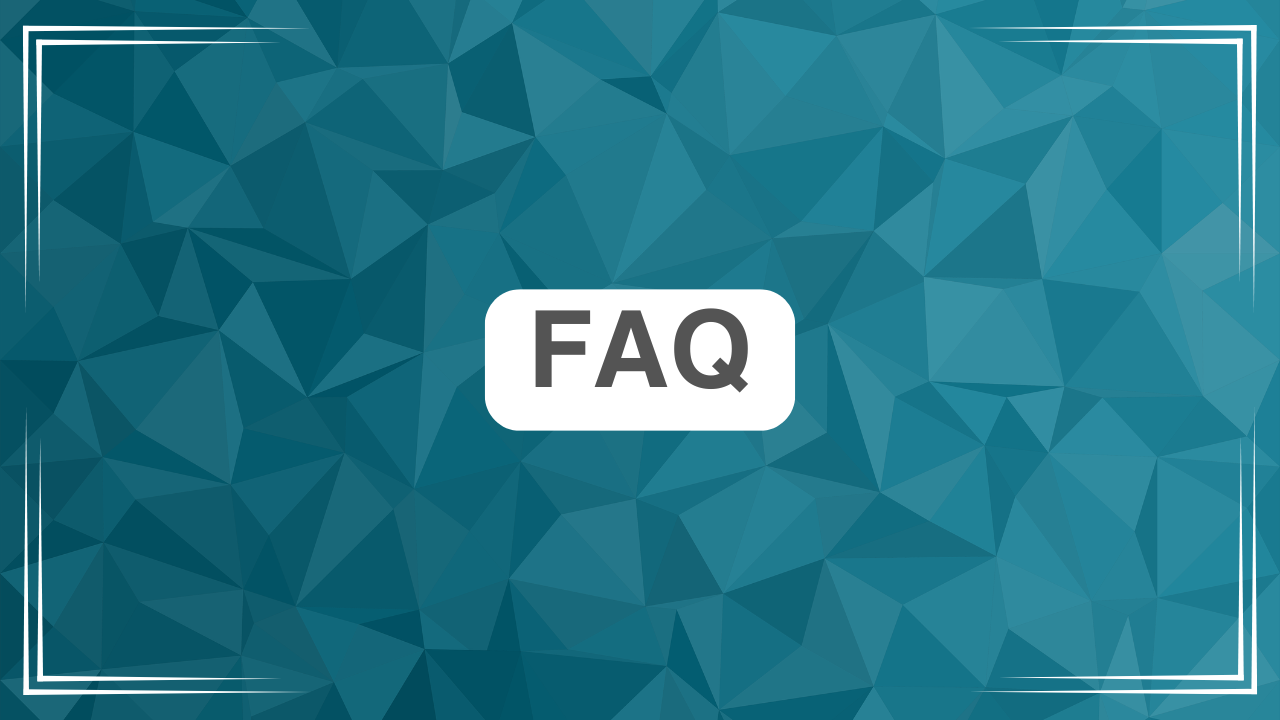 Grafik mit dem Schriftzug ‚FAQ‘ auf blauem Hintergrund – Titelbild für das Modul FAQ