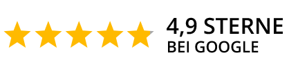 4,9 Sterne bei Google