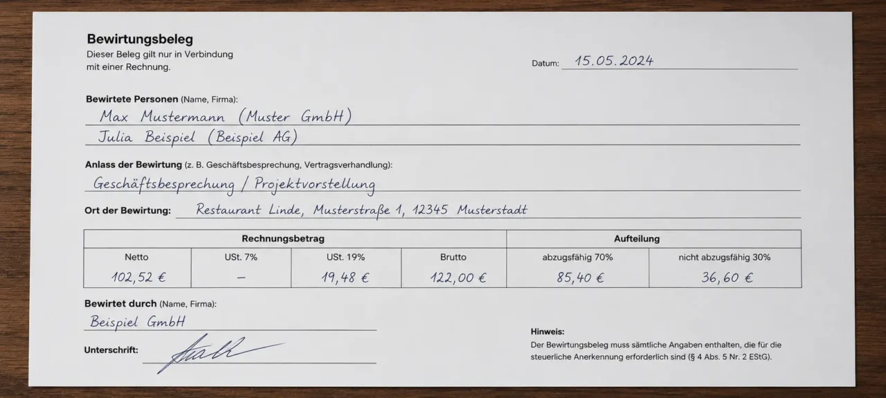 Bewirtungsbeleg